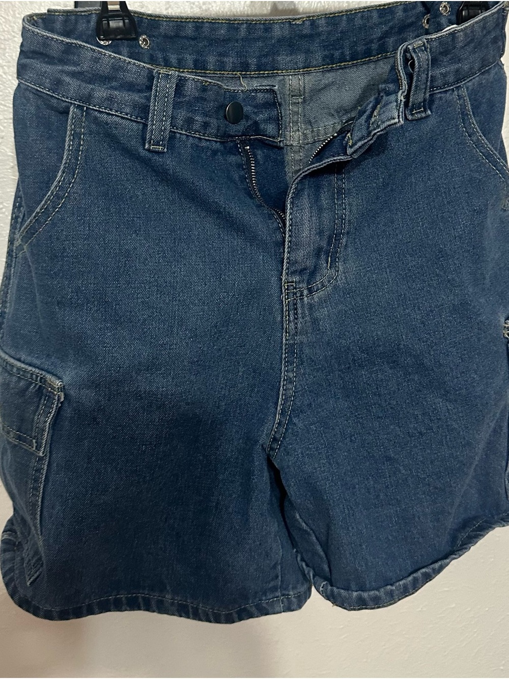 Dark Blue Denim Cargo Shorts